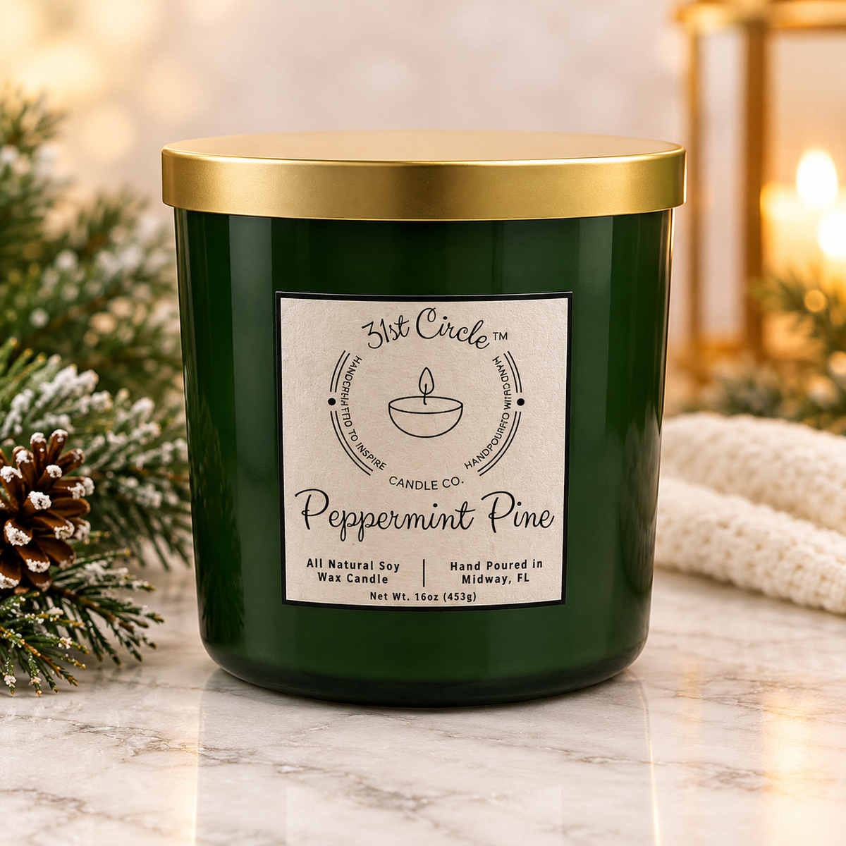 Peppermint Pine-16oz candle