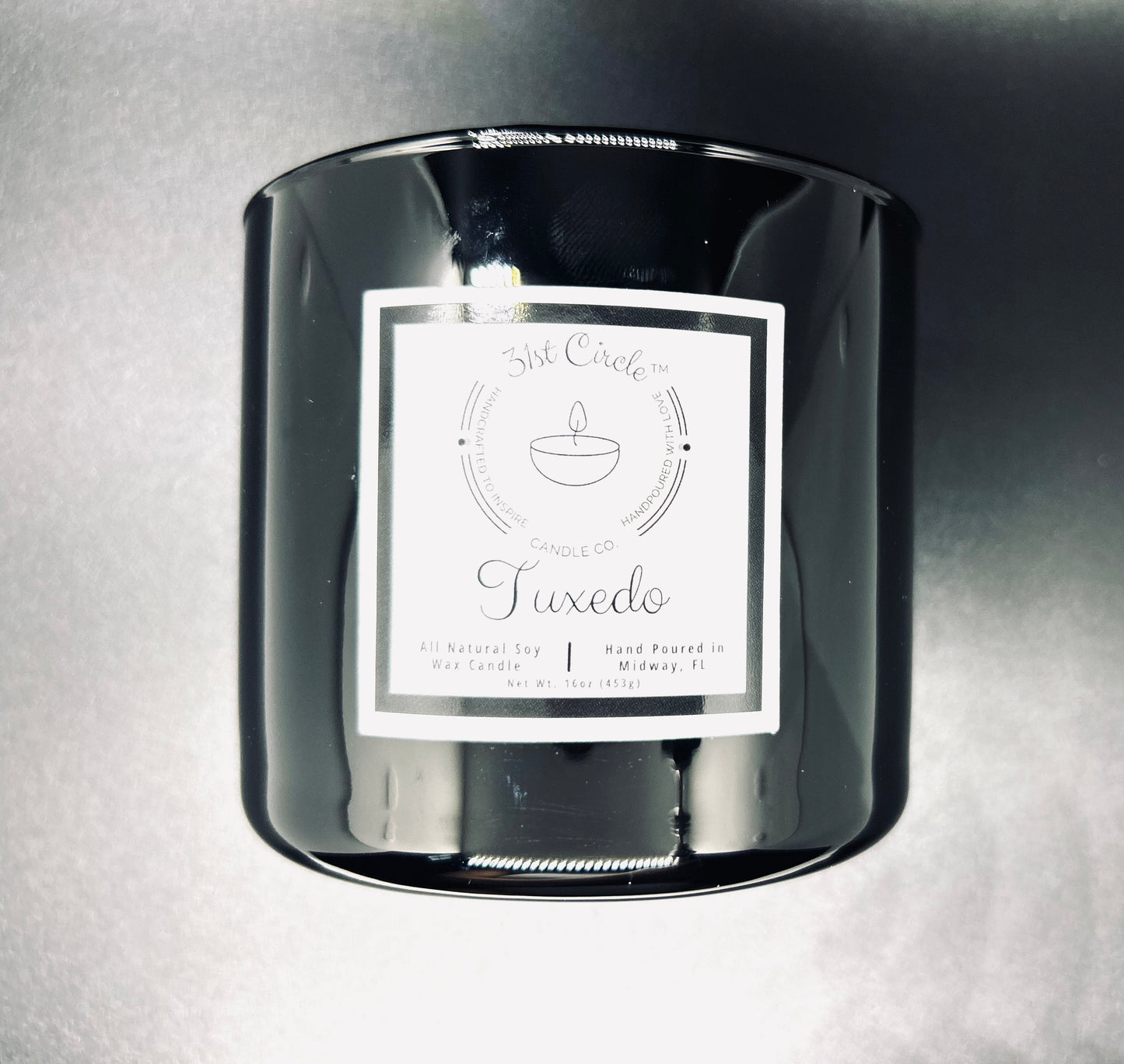 Tuxedo-16oz candle