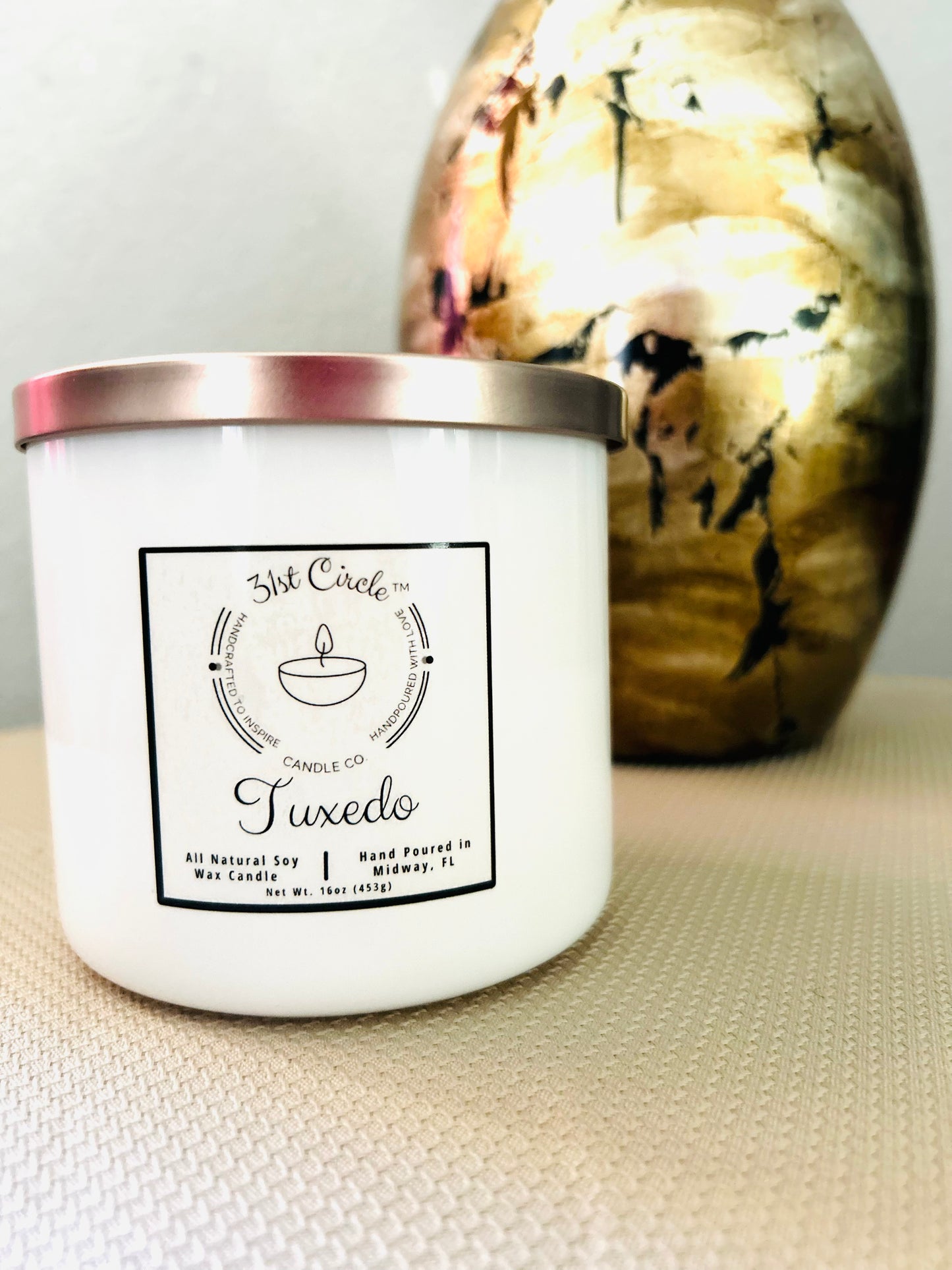 Tuxedo-16oz candle