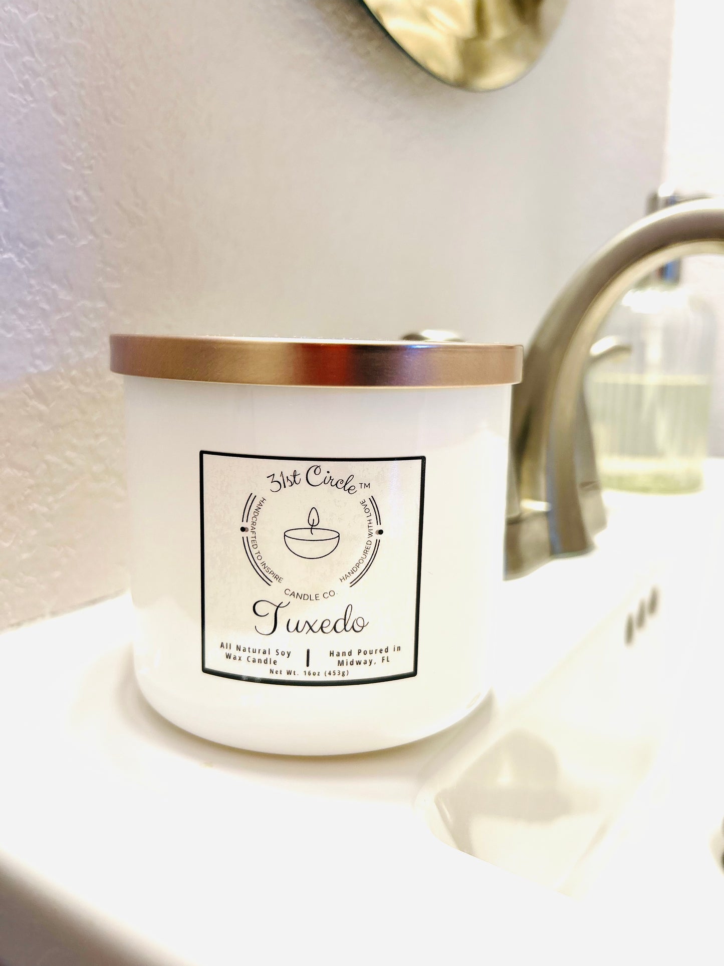 Tuxedo-16oz candle